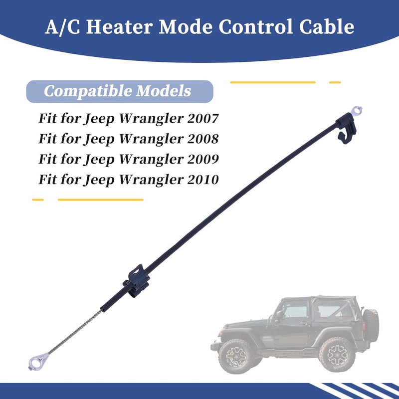 Getfarway 68004203AA A/C Heater Mode Control Cable Compatible with Jeep Wrangler 2007 2008 2009 2010 Replace 68004203AB - Image 2